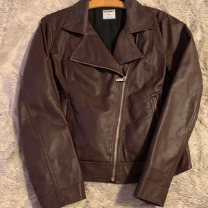 Old Navy brown faux leather jacket